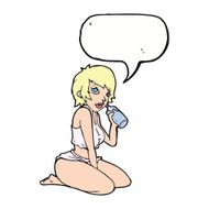 cartoon sexy gym girl with speech bubble N9