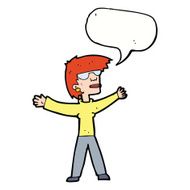 cartoon woman wearing glasses with speech bubble N16