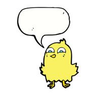 funny cartoon bird with speech bubble N105