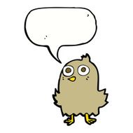 funny cartoon bird with speech bubble N106