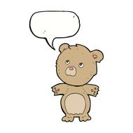 cartoon funny teddy bear with speech bubble N11