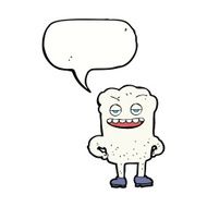 cartoon tooth looking smug with speech bubble N14