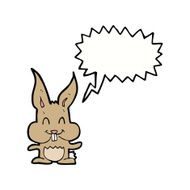 cartoon rabbit with speech bubble N72