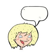 cartoon happy girl with speech bubble N69