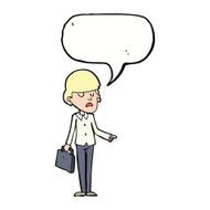 cartoon arrogant businessman pointing with speech bubble N9
