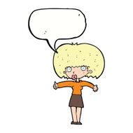 cartoon woman giving thumbs up symbol with speech bubble N55