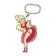 cartoon flamenco dancer with speech bubble N9