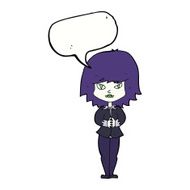 cartoon vampire woman with speech bubble N9