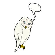 Cartoon owl with speech bubble N52