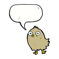 funny cartoon bird with speech bubble N107
