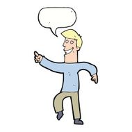 cartoon grinning man with speech bubble N70