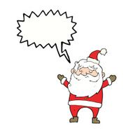 cartoon happy santa claus with speech bubble N25