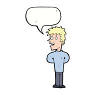 cartoon happy man with speech bubble N371