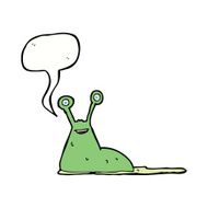 cartoon slug with speech bubble N13