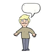 cartoon shocked man with speech bubble N89