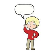 cartoon boy with idea speech bubble N62