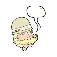 cartoon victorian big game hunter with speech bubble N8