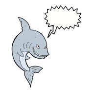 funny cartoon shark with speech bubble N25