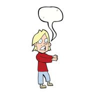 cartoon shocked man with speech bubble N91