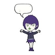 cartoon vampire girl with speech bubble N185