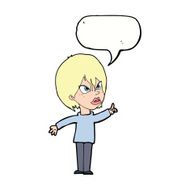 cartoon woman arguing with speech bubble N8