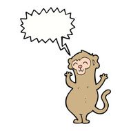 cartoon monkey with speech bubble N25