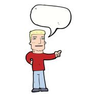 cartoon man pointing with speech bubble N160