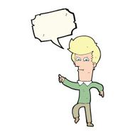 cartoon man pointing with speech bubble N161