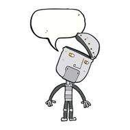 cartoon robot with speech bubble N152
