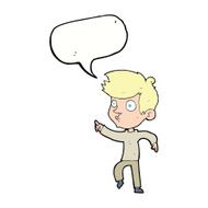cartoon pointing boy with speech bubble N25