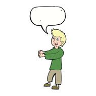 cartoon happy man with speech bubble N372