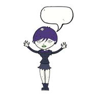 cartoon vampire girl with speech bubble N187