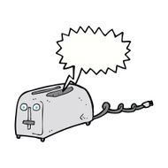 cartoon toaster with speech bubble N5