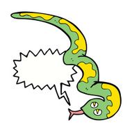 cartoon hissing snake with speech bubble N25