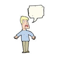 cartoon terrified man with speech bubble N176