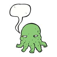 cartoon alien face with speech bubble N17