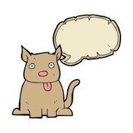cartoon dog sticking out tongue with speech bubble N11