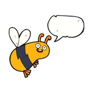 funny cartoon bee with speech bubble N15