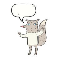 cartoon wolf with speech bubble N15