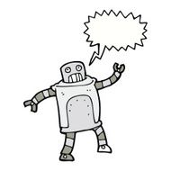 cartoon robot with speech bubble N153