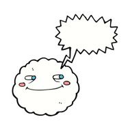 cartoon happy cloud with speech bubble N5