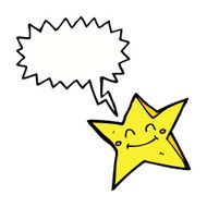 cartoon happy star character with speech bubble N17