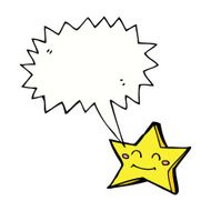 cartoon happy star character with speech bubble N18