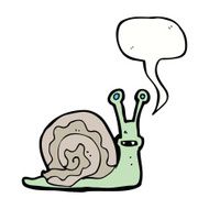 cartoon snail with speech bubble N32