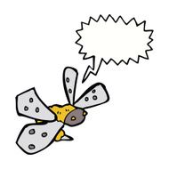 cartoon bee with speech bubble N25