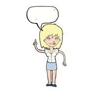 cartoon woman with idea speech bubble N204