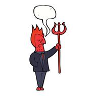 cartoon devil with pitchfork speech bubble N24