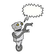 cartoon funny robot with speech bubble N63