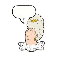 cartoon queen's head with speech bubble N9