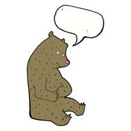 cartoon happy bear with speech bubble